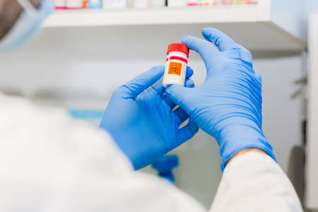 At the lab - working with toxicant
