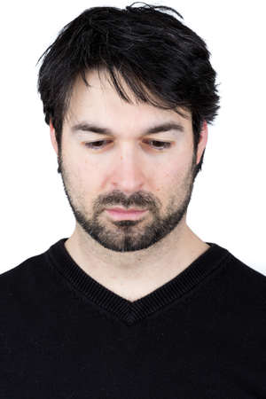 portrait of a man with beard in thoughts
