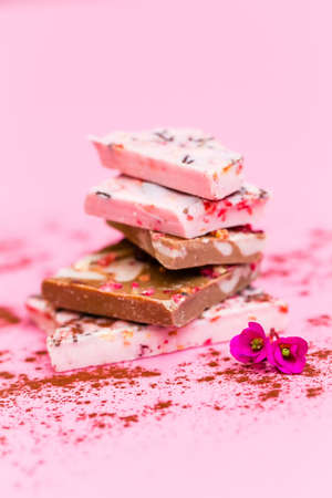 Several finest chocolate with raspberry flavor