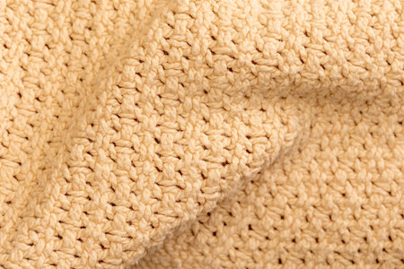 Knitted woolen texture as background, top view. Closeupの写真素材