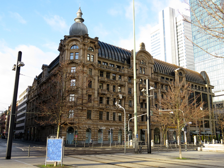 photographed during a sightseeing tour in Frankfurt am Main in germany with wide angle lensのeditorial素材