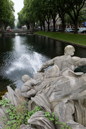 Germany, Germany with wide angle lens on a small river in Germanyのeditorial素材