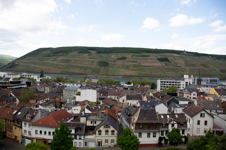 View on the building exterior near the hill in bingen am main in hesse germany photographed on a...