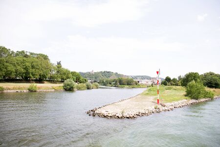 View on the promontory at rhine river near koblenz germany