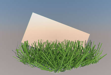 letter on the lawnの写真素材