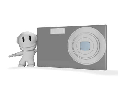 caricature of man with cameraの写真素材