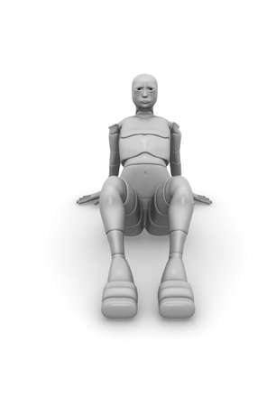 seated female androidの写真素材
