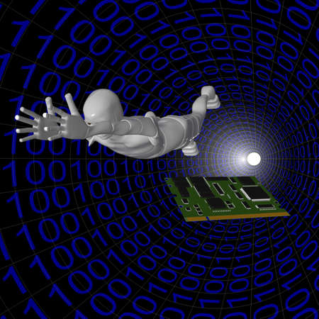 android female card in the computer's binary systemの写真素材