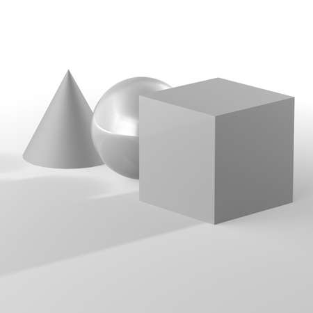 solid geometric shapes on a plane