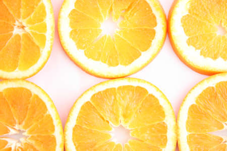 oranges on a white backgroundの写真素材