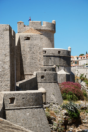 The city wall of Dubrovnik Croatiaの写真素材