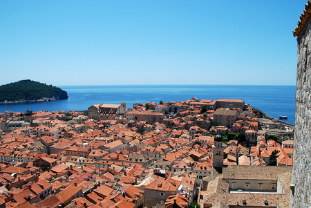 View over the roofs of Dubrovnik's old cityの写真素材
