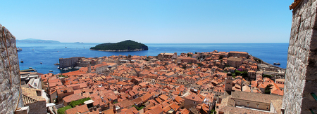 View over the roofs of Dubrovnik's old city. Dubrovnik is a Croatian city on the Adriatic Sea. It is one of the most prominent tourist destinations in the Mediterranean Seaの写真素材