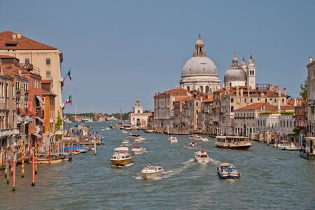 Venice, Italy: View of Grand Canal, from the Academia Bridgeの写真素材