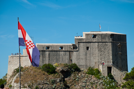 Dubrovnic (Croatia): Fort Lovrijenac as seen from the city wall. Fort Lovrijenac or St. Lawrence Fortress, often calledのeditorial素材