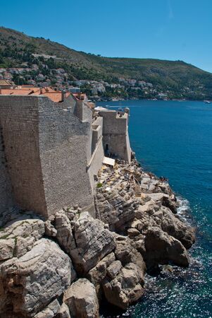 Dubrovnik (Croatia): seaward side of the city wallの写真素材