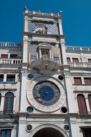 Venice, Italy: The clock tower of St. Mark (Torre dell'Orologio)の写真素材