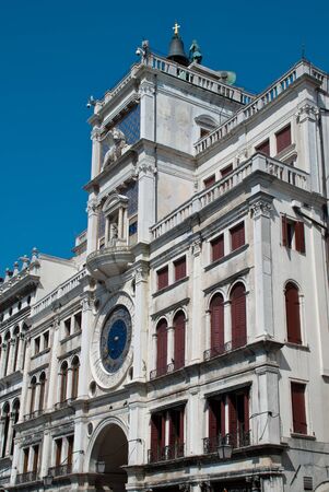 Venice, Italy: The clock tower of St. Mark (Torre dell'Orologio)の写真素材