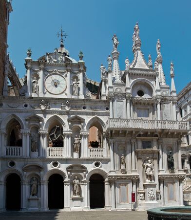 Venice, Italy: The Arco Foscari is in the courtyard of the Palazzo Ducaleの写真素材
