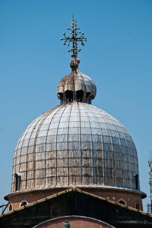 Venice, Italy: The Basilica of St Mark's (The Patriarchal Cathedral Basilica of Saint Mark), close-up of the domeの写真素材