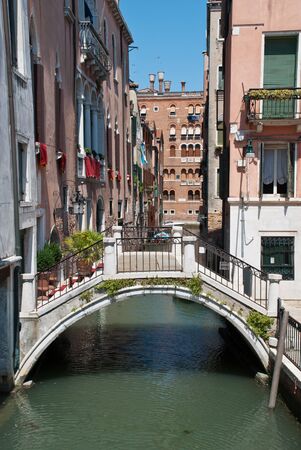 Venice, Italy. Beautiful bridge at Campo Sant'Angelo in San Marco, district in Veniceの写真素材