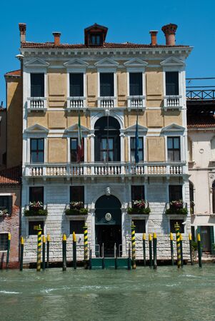Venice, Italy: facade of a traditional building at the Grand Canalの写真素材