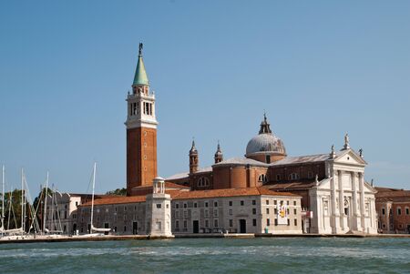 Venice, Italy: view from Giudecca canal to San Giorgio Maggiore churchの写真素材