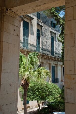 Corfu, Greece: The Garden of the People at the Palace of St. Michael and St. George (Palaia Anaktora)の写真素材