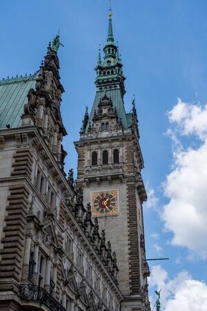 Town hall in Hamburg, Germany. The building was built in 19th century and is the seat of Hamburg government and the First Mayorの写真素材