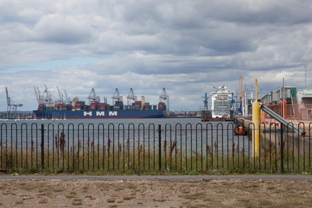 The views of the English Channel at West Quay Southampton in Hampshire, UK, taken on the 10th July 2020のeditorial素材