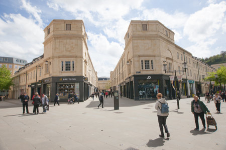 People shopping in Southgate in Bath, Somerset in the United Kingdomのeditorial素材