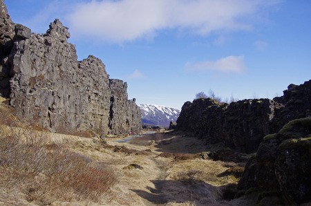 Rift valley in Icelandの写真素材