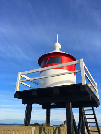 Lighthouse into the blue skyの写真素材