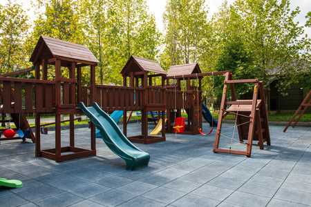 Plastic children playground without children