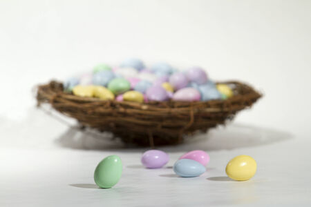 Easter eggs in basket