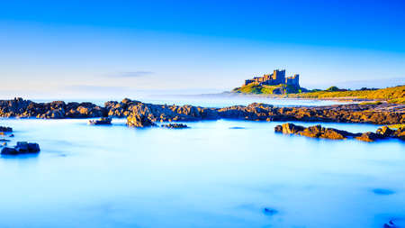 Bamburgh Castle, North East Coast of England, taken in long exposure shutter.のeditorial素材