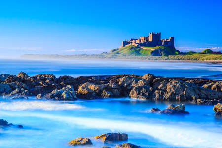 Bamburgh Castle, North East Coast of England, taken in long exposure shutter.のeditorial素材