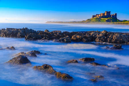 Bamburgh Castle, North East Coast of England, taken in long exposure shutter.のeditorial素材