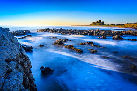 Bamburgh Castle, North East Coast of England, taken in long exposure shutter.のeditorial素材