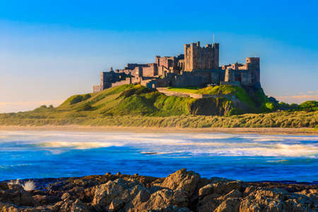 Bamburgh Castle, North East Coast of England, taken in long exposure shutter.のeditorial素材
