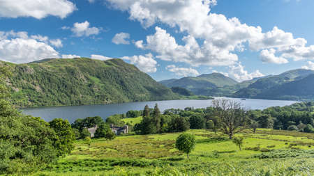 View of Ullswater Lake, Lake District, UKの写真素材