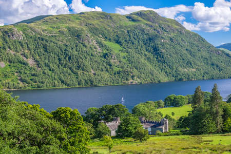 View of Ullswater Lake, Lake District, UKの写真素材