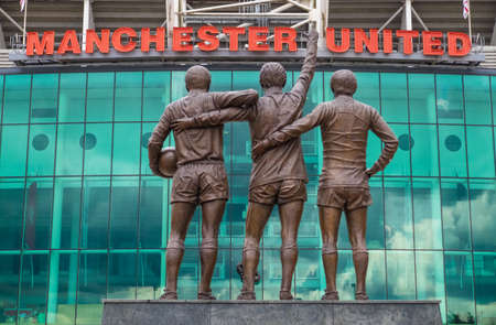 MANCHESTER, ENGLAND - July 6, 2014  : Old Trafford stadium is base to Manchester United,  the world famous football teams.のeditorial素材