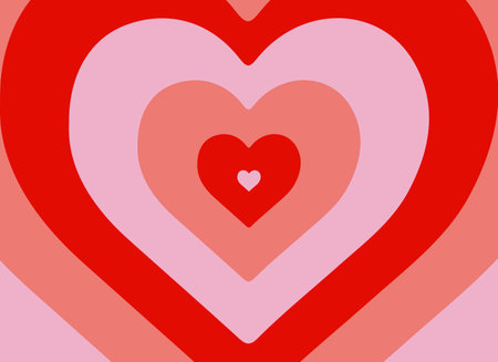 Red heart on pink background. Valentines day. Vector illustration.