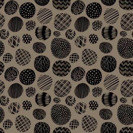 seamless pattern of texture circles, polka dots. for fabric, wrapping paper, needlework, printingの写真素材
