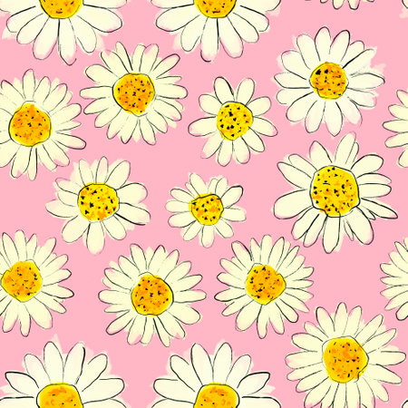 Seamless pattern with chamomile. creative floral texture. Great for fabric, textileの写真素材