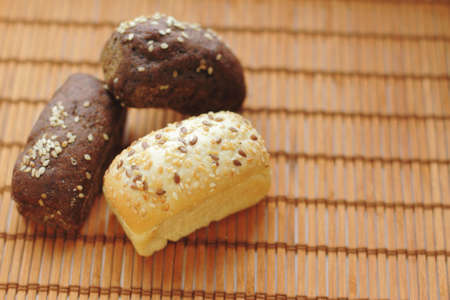 Fresh mini bread with seedsの写真素材