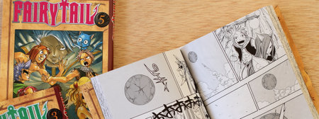 Fairy tail manga book, japanese comic style in Spanish on table, Vitoria, Spain, July of 2022のeditorial素材