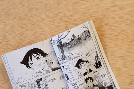 Rosario to Vampire manga book on table, Vitoria, Spain, July of 2022のeditorial素材