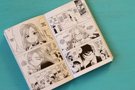 Rosario to Vampire manga book on table, Vitoria, Spain, July of 2022のeditorial素材